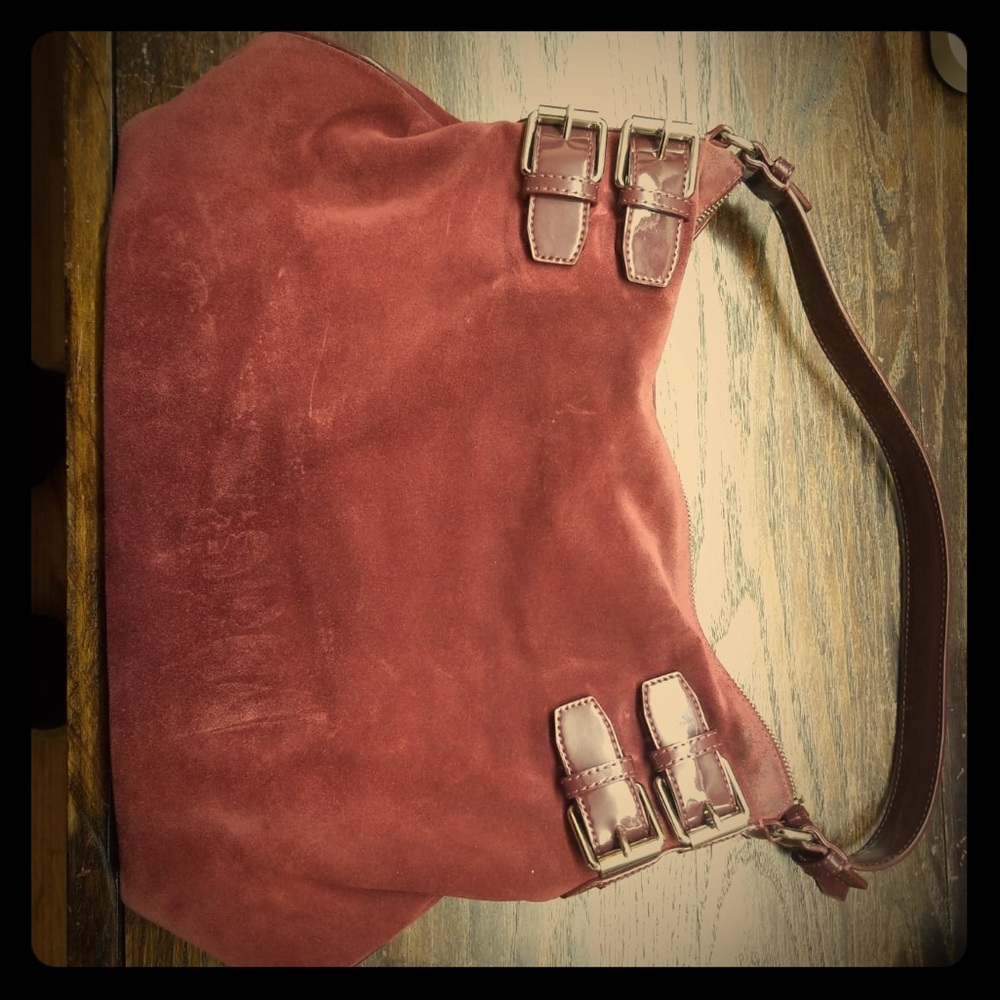 Burgundy suede Cole Haan Hobo bag
